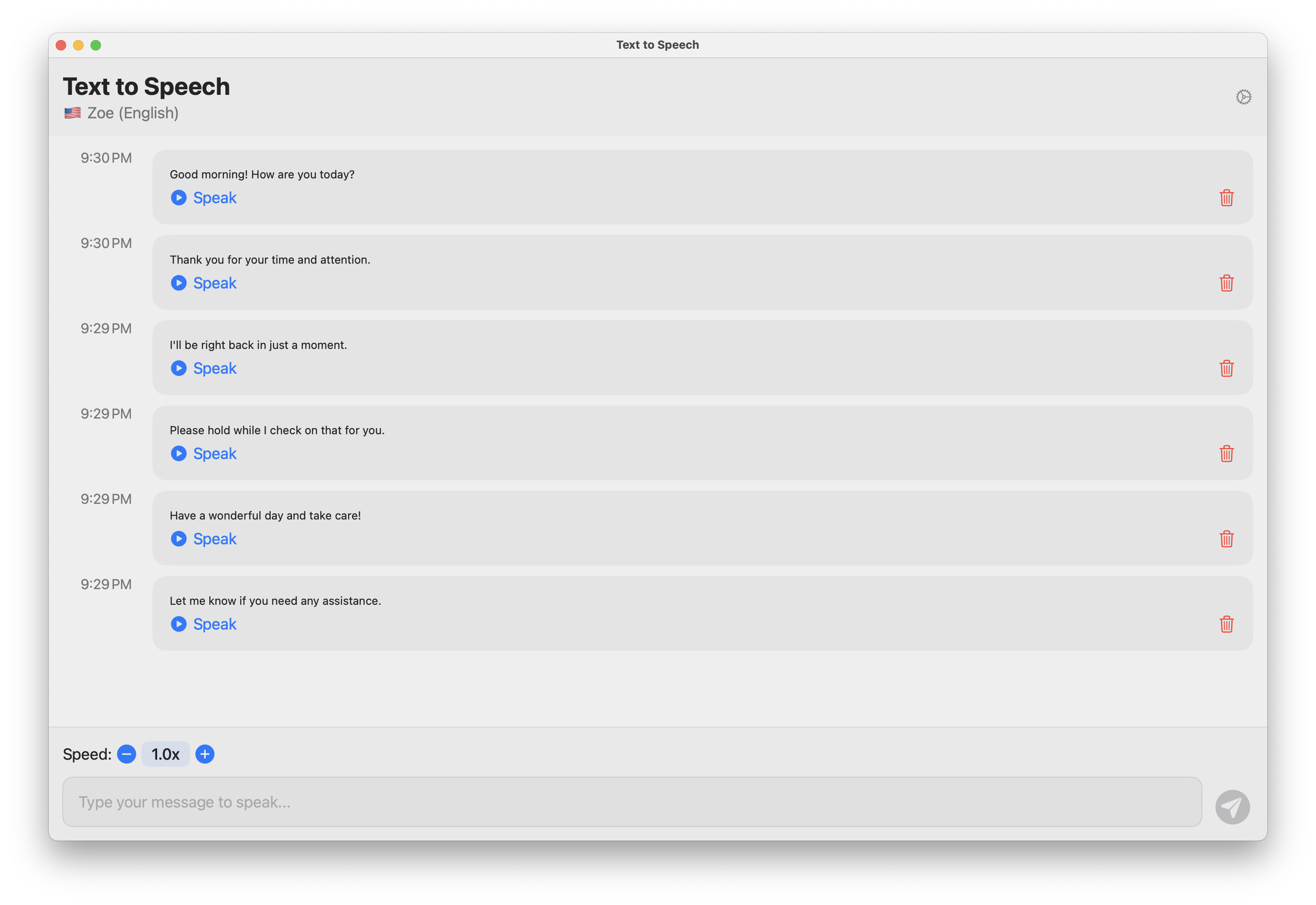 Text to Speech Universal on macOS